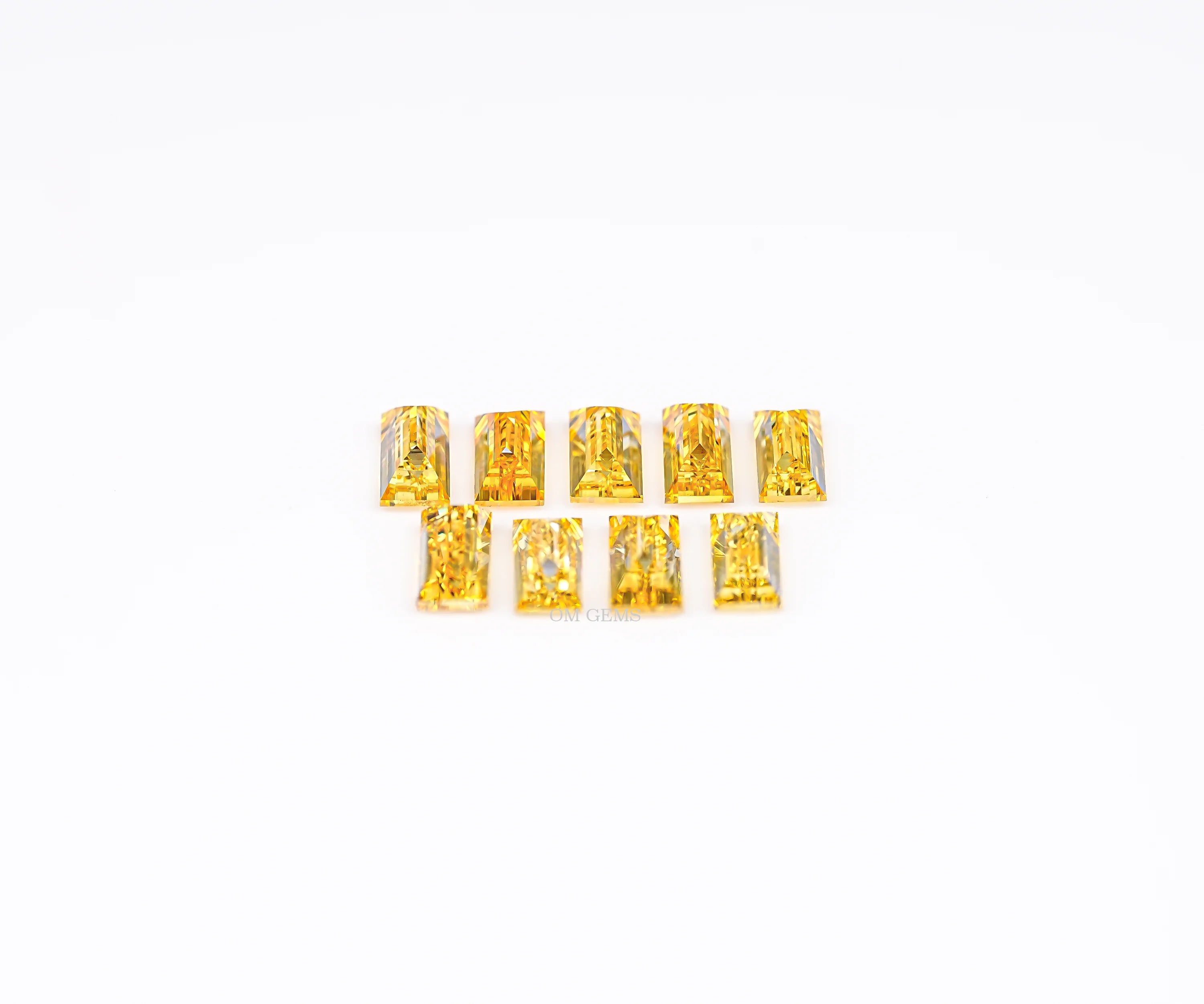 Yellow Baguette Cut Lab Grown Melee Diamond