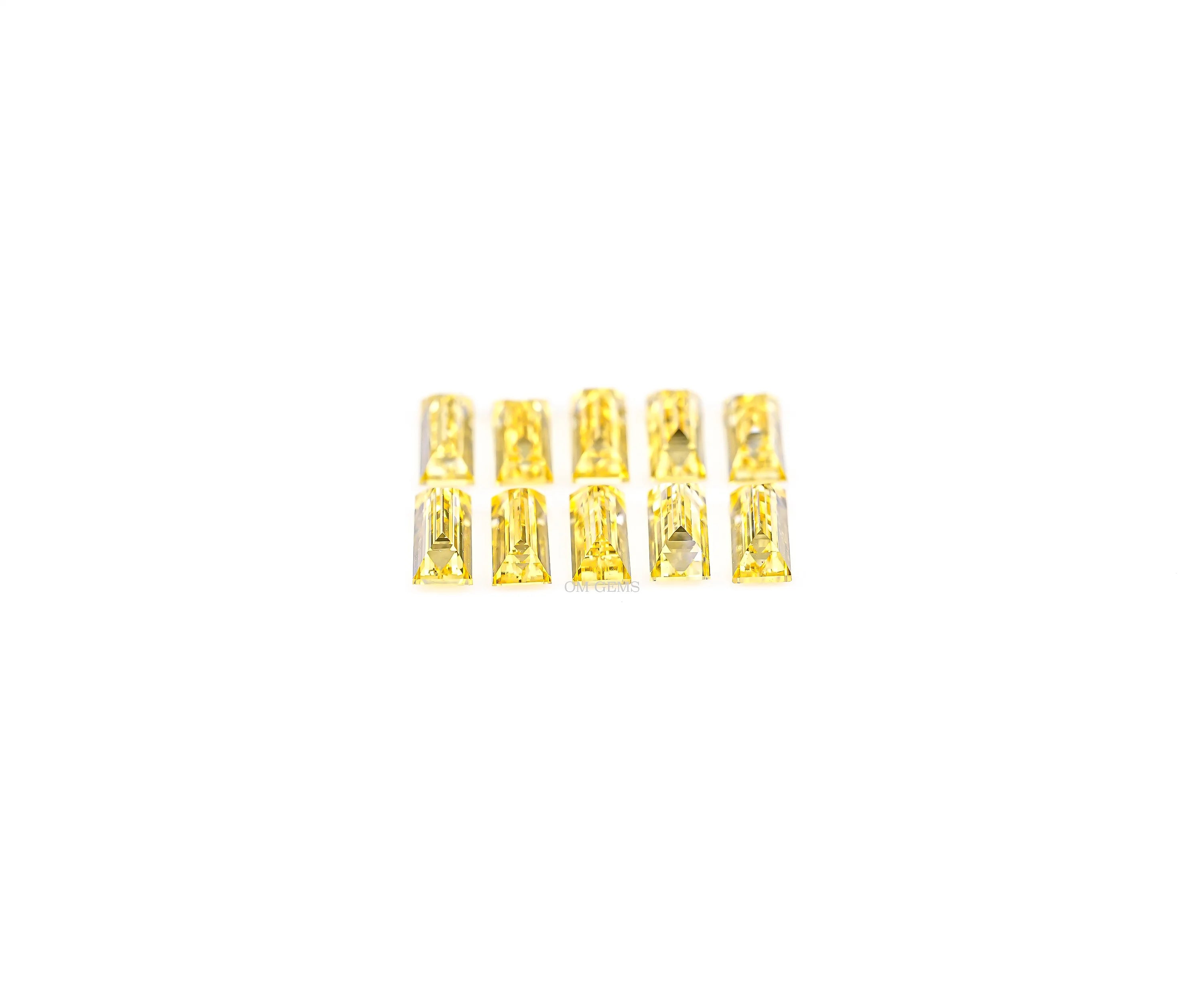 Yellow Baguette Shaped Lab Grown Melee Diamond
