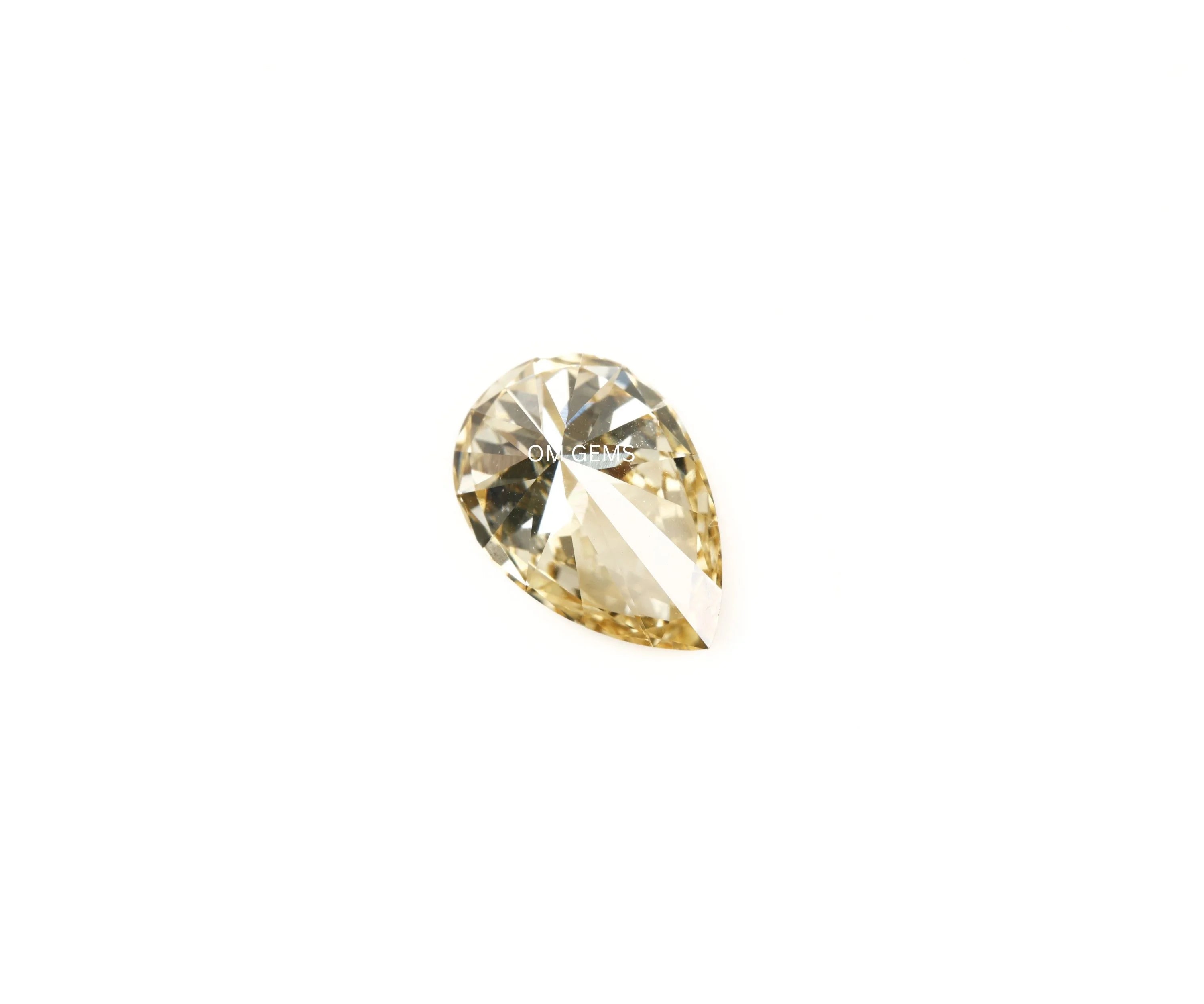 Yellow Pear Cut Lab Grown Diamond
