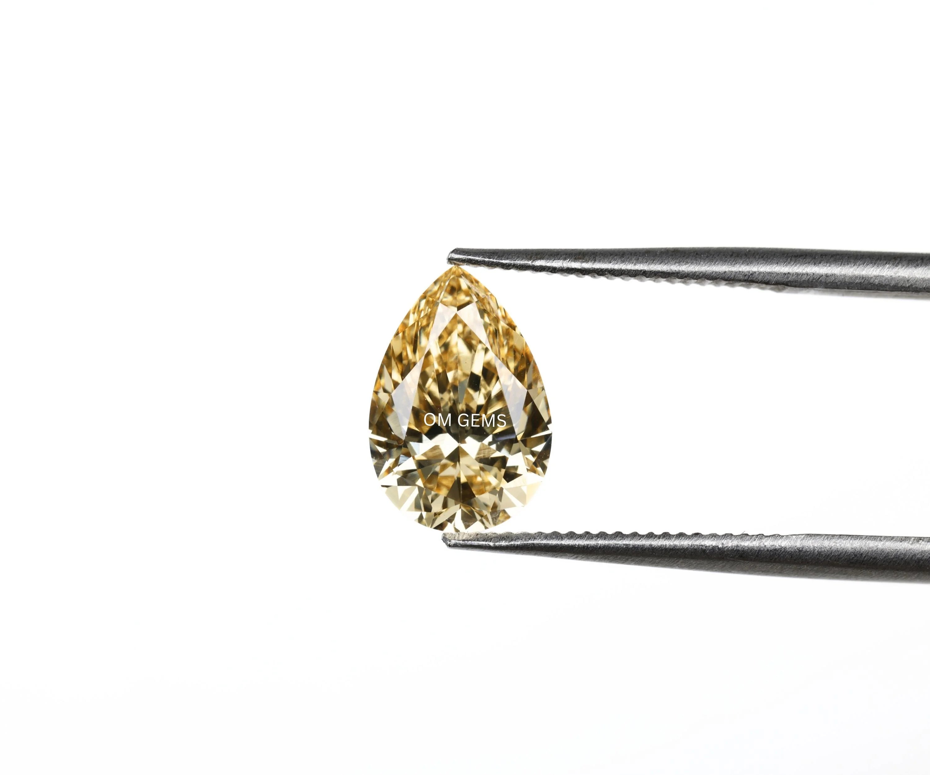 Yellow Pear Cut Lab Grown Diamond