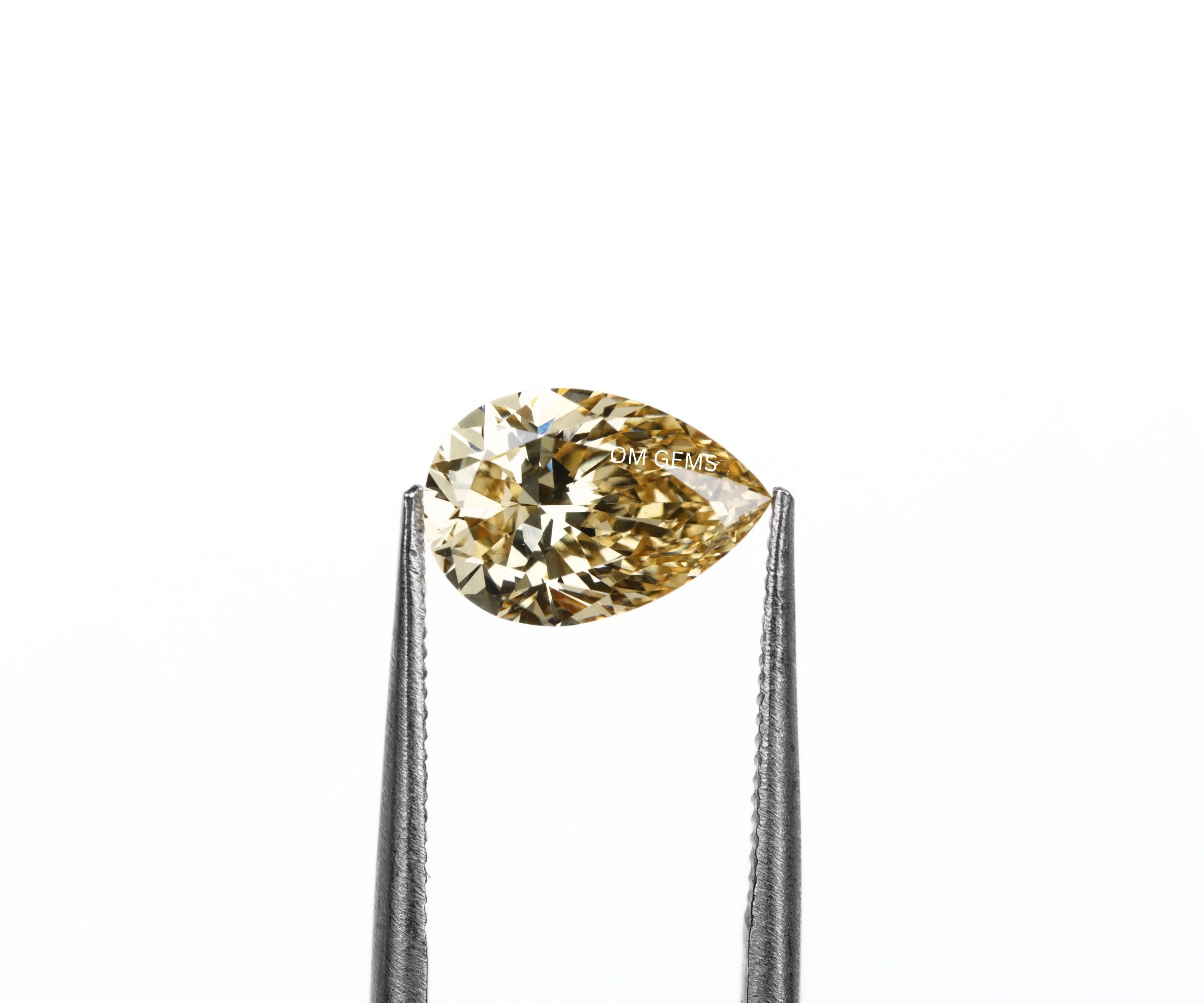 Yellow Pear Cut Lab Grown Diamond
