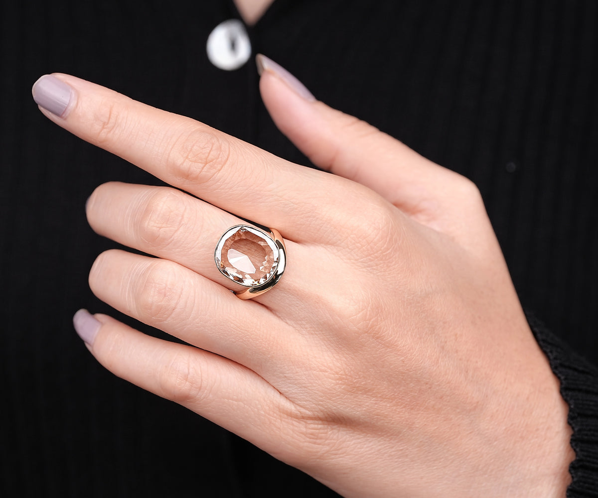 Bezel set dome lab diamond anniversary ring