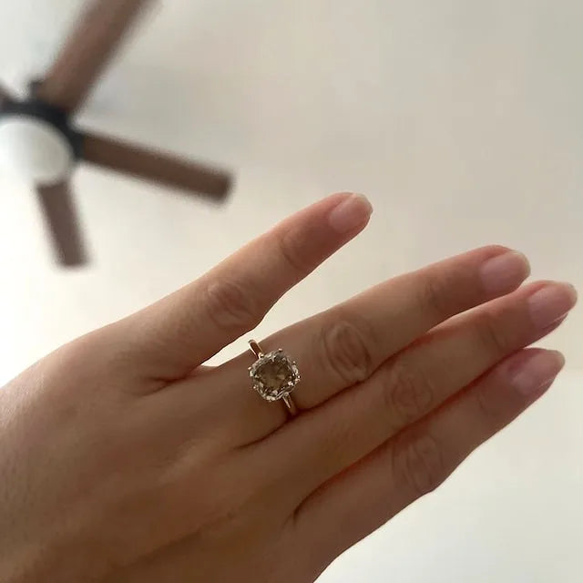 Solitaire Cushion Shape Lab-Grown Diamond Engagement Ring