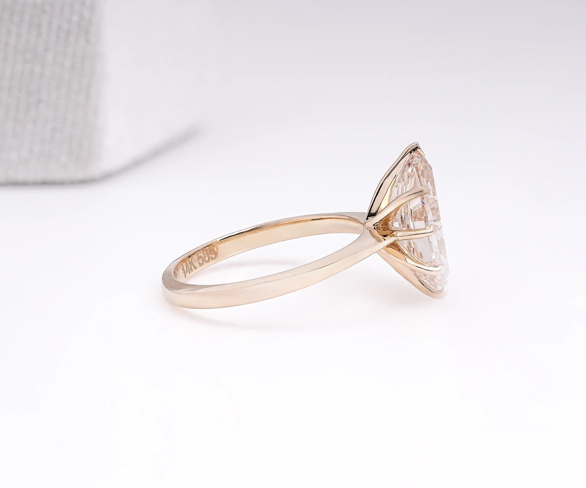 Solitaire Fancy Champagne Oval Shape Lab Diamond Engagement Ring