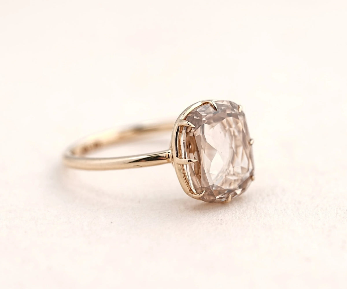 cushion cut lab grown diamond engagement ring Georgian style