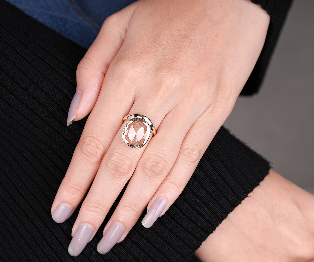Dome bezel set lab diamond anniversary ring