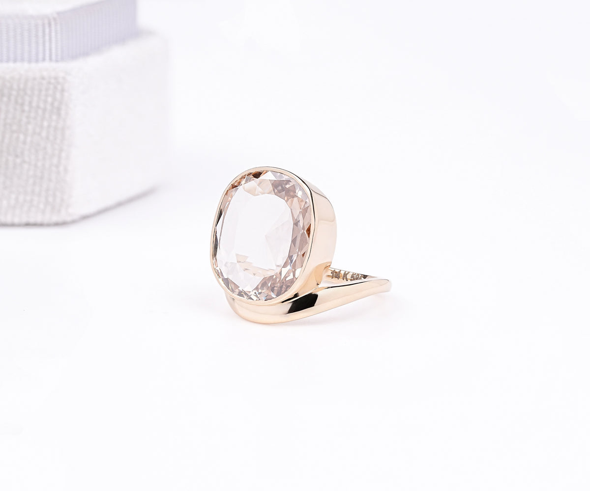 Dome oval lab diamond anniversary ring