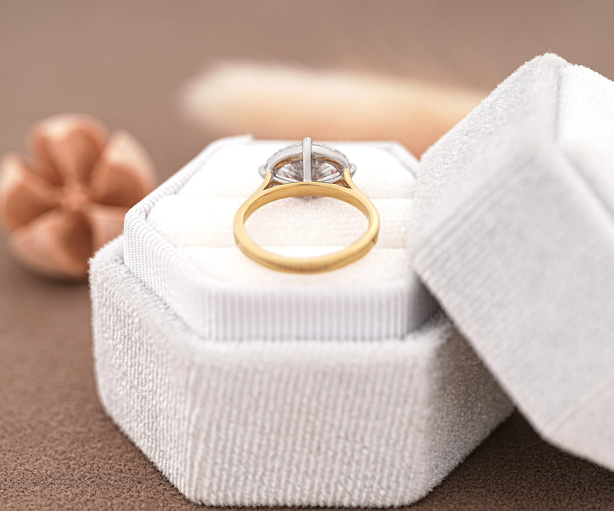 Solitaire East-West Oval Cut Lab Diamond Engagement Ring