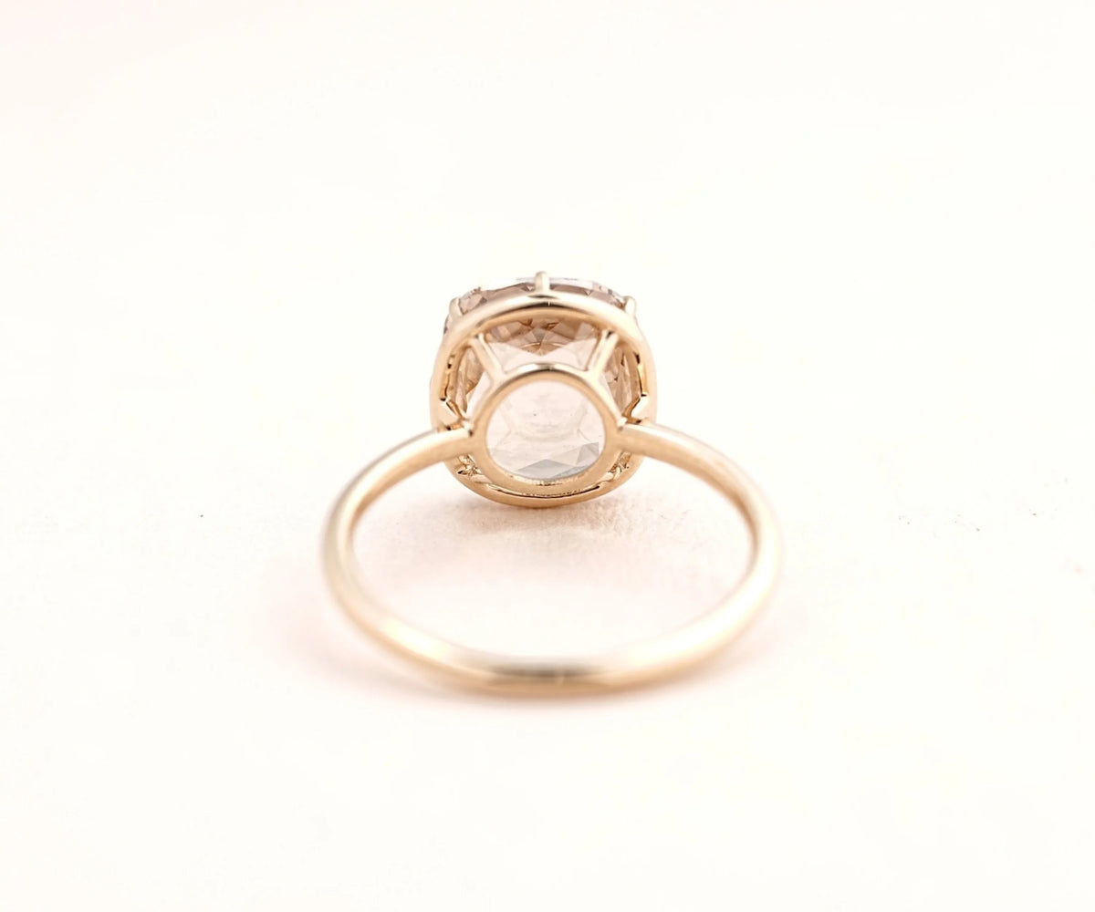 georgian cushion cut lab grown diamond engagement ring