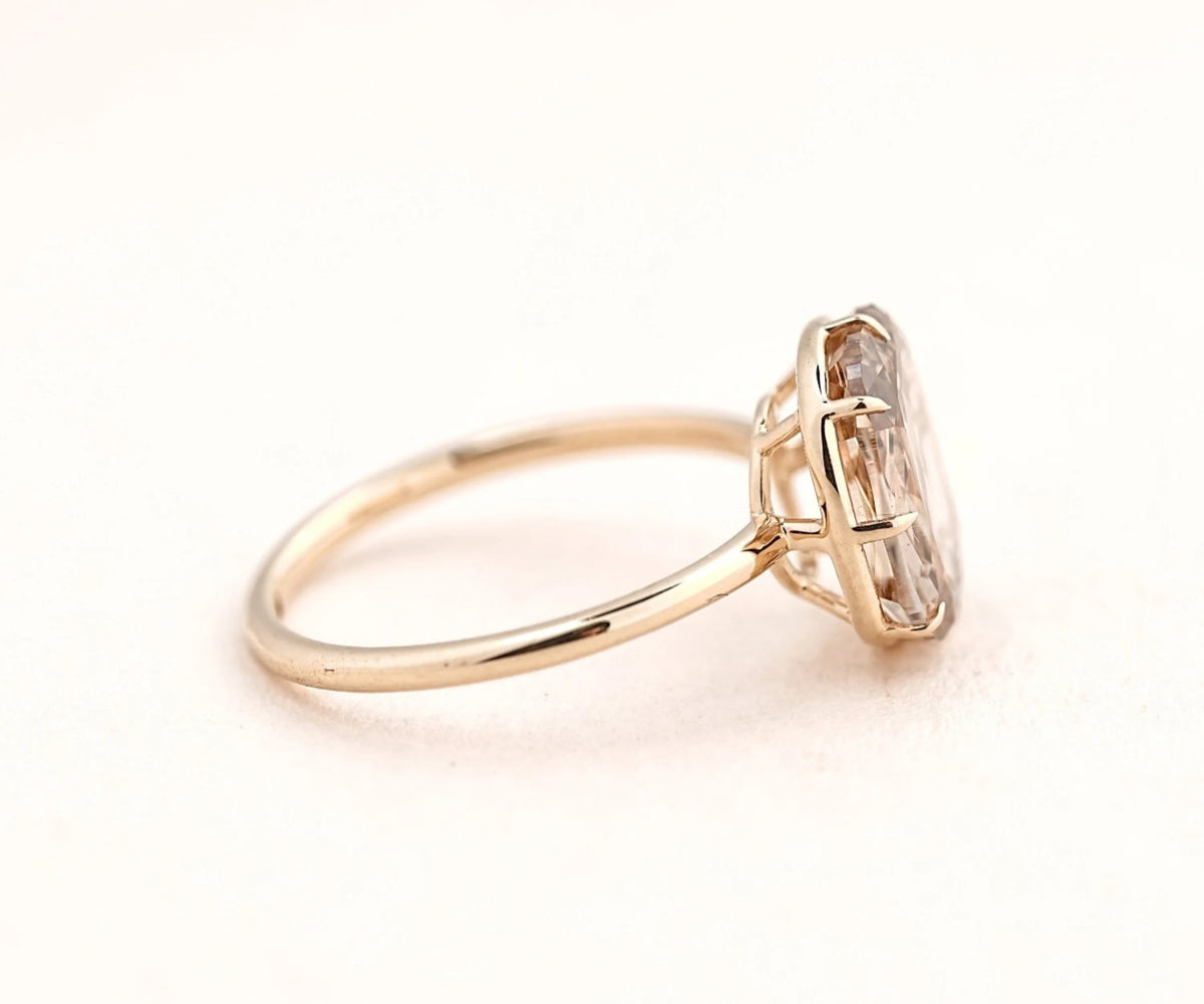 georgian lab grown cushion cut diamond ring