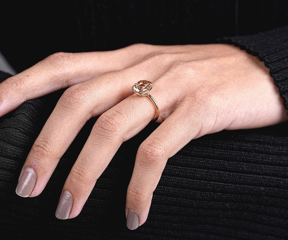 georgian style cushion cut lab grown diamond ring