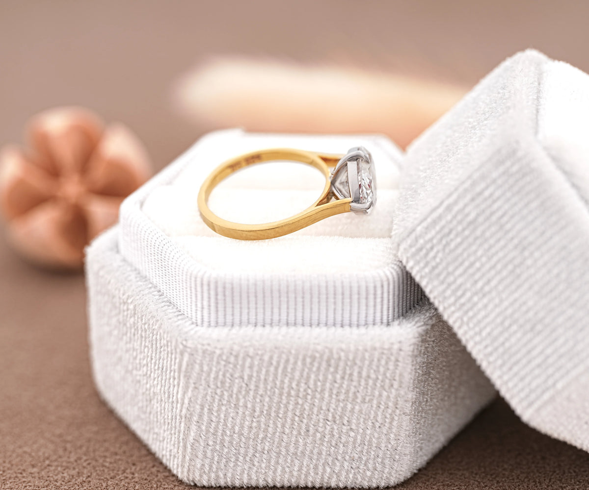 Solitaire East-West Oval Cut Lab Diamond Engagement Ring