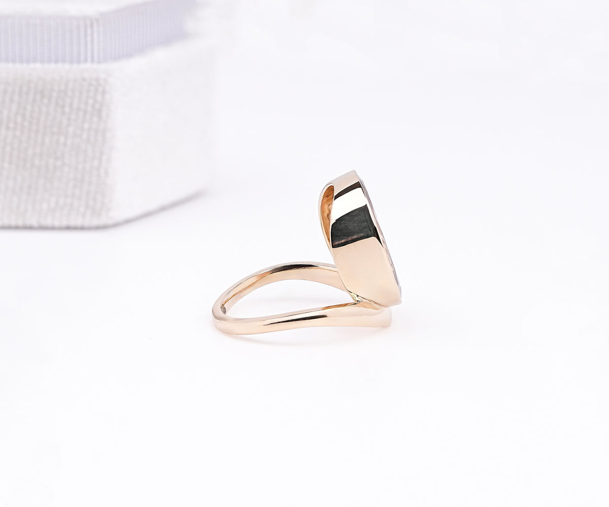 Oval lab diamond bezel set anniversary ring