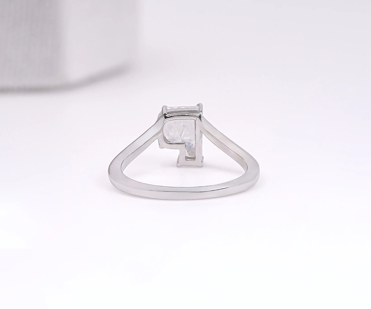 Custom Bypass P-Shaped Lab Grown Diamond Anniversary Ring
