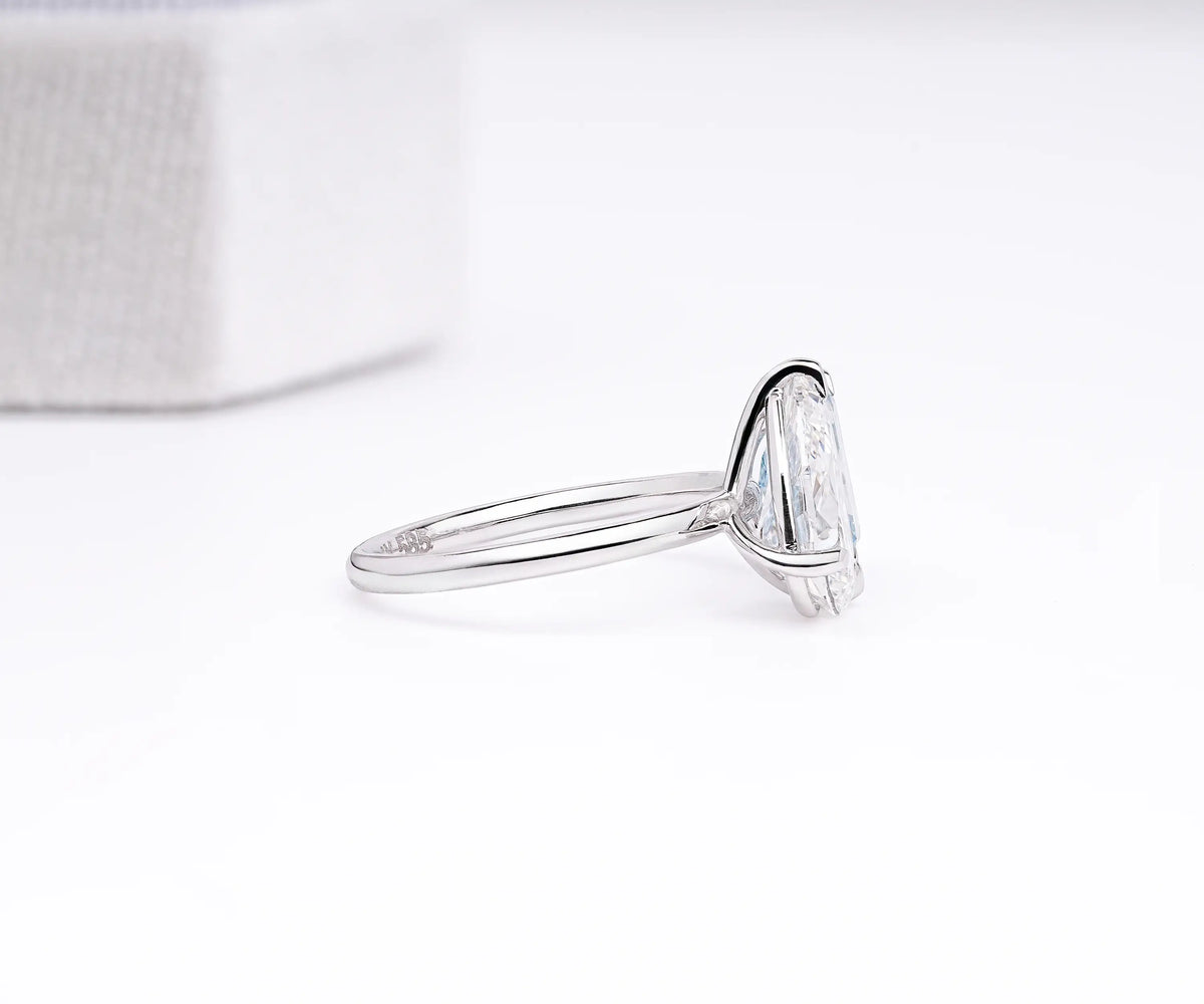 Pear and radiant lab grown diamond toi et moi ring